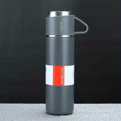 Vacuum Flask Set, Business Thermal Mug 500ml/16.9oz, Stainless Steel Vacuum Insulated Bottle With Cup For Coffee Hot Drink And Cold Drink, Water Flask, Back To School Supplies